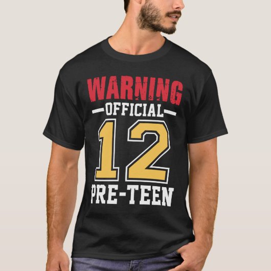 Waarschuwing Officiële 12 Vooraf-tiener T-shirt (Voorkant)