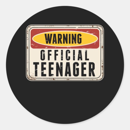 Waarschuwing Officiële tienerjongens Meisjes 13e v Ronde Sticker (Voorkant)