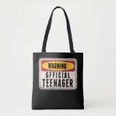 Waarschuwing Officiële tienerjongens Meisjes 13e v Tote Bag (Voorkant)