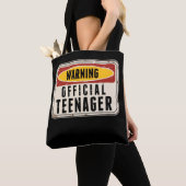 Waarschuwing Officiële tienerjongens Meisjes 13e v Tote Bag (Dichtbij)