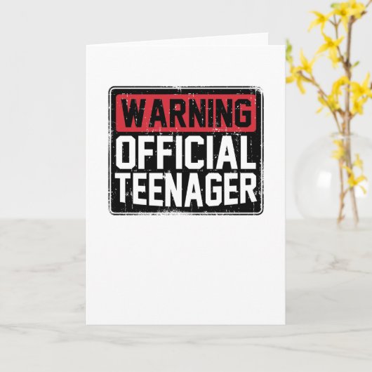 Waarschuwing Officiële Tienerverjaardag Kaart (Gele Bloem)