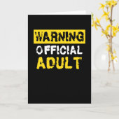 Waarschuwing Officiële volwassene 18e verjaardag Kaart (Gele Bloem)