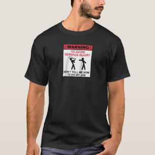 WAARSCHUWING om ernstig letsel te voorkomen, verte T-shirt