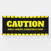 Waarschuwing onder bouwbanner spandoek (Horizontaal)