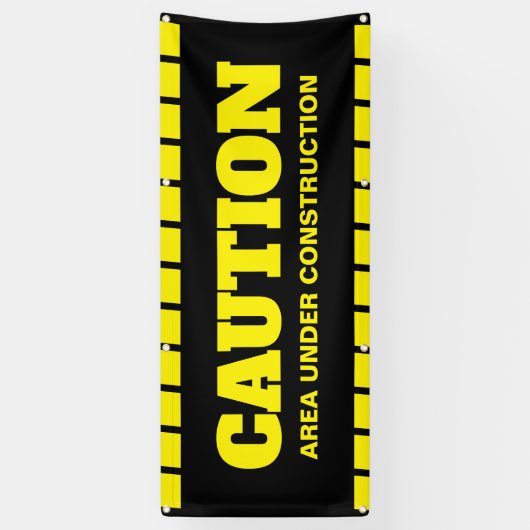 Waarschuwing onder bouwbanner spandoek (Verticaal)