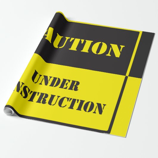 WAARSCHUWING ONDER CONSTRUCTIE TEKEN CADEAUPAPIER (Uitgerold)