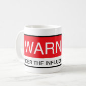 Waarschuwing onder invloed van tweelingen koffiemok (Voorkant links)