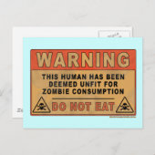 Waarschuwing ongeschikt voor Zombie-consumptie Briefkaart (Voorkant / Achterkant)