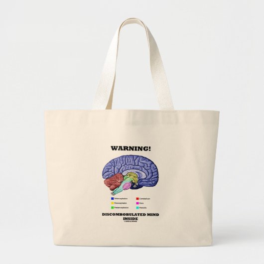 Waarschuwing! Ontdooide geest binnenin (Humor van  Grote Tote Bag (Voorkant)