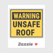Waarschuwing onveilig dak sticker (Vel)
