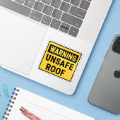 Waarschuwing onveilig dak sticker (Laptop met iPhone)