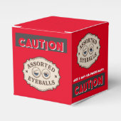 WAARSCHUWING Oogbollen Rode Halloween Party Spooky Bedankdoosjes (Voorkant Zijde)