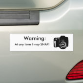 Waarschuwing: op elk moment mag ik NAP! Bumpersticker (Op auto)