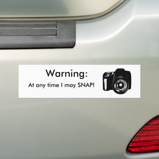 Waarschuwing: op elk moment mag ik NAP! Bumpersticker (Op auto)