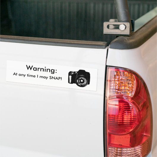 Waarschuwing: op elk moment mag ik NAP! Bumpersticker (Op Truck)