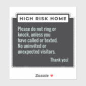 WAARSCHUWING OP HOOG RISICO STICKER (Vel)