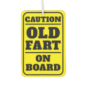 Waarschuwing Oude scheet aan boord Grappige Verjaa Luchtverfrisser (Voorkant)