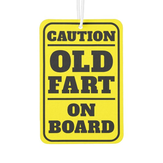 Waarschuwing Oude scheet aan boord Grappige Verjaa Luchtverfrisser (Achterkant)