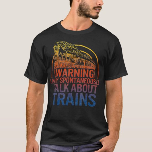 Waarschuwing over treinmachinist t-shirt (Voorkant)