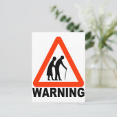 Waarschuwing - Overstekende ouderen Briefkaart (Staand voorkant)