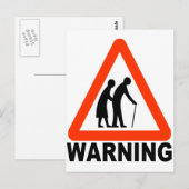 Waarschuwing - Overstekende ouderen Briefkaart (Voorkant / Achterkant)