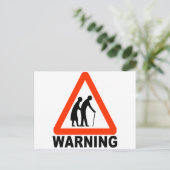 Waarschuwing - Overstekende ouderen Briefkaart (Staand voorkant)