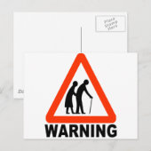 Waarschuwing - Overstekende ouderen Briefkaart (Voorkant / Achterkant)