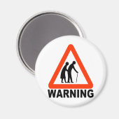 Waarschuwing - Overstekende ouderen Magneet (Voorkant / Achterkant)