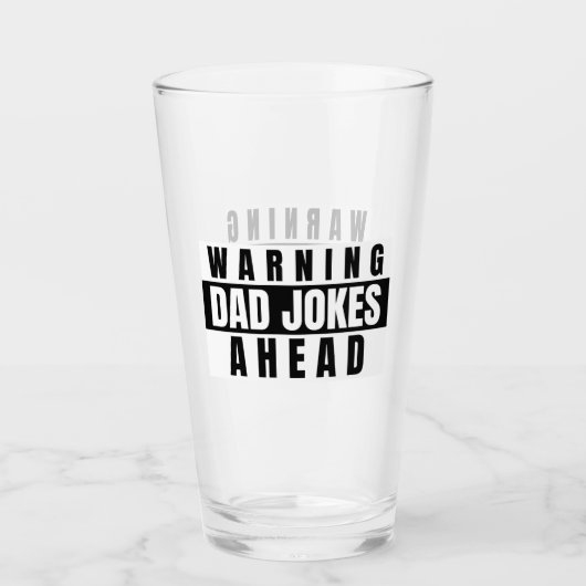 Waarschuwing pa Jokes Ahead Glas (Voorkant)