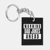 Waarschuwing pa Jokes Ahead Sleutelhanger (Voorkant Links)