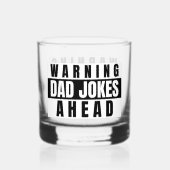 Waarschuwing pa Jokes Ahead Whisky Glas (Voorkant)
