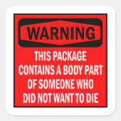 Waarschuwing: Pakket Vegan-activism Vierkante Sticker (Voorkant)