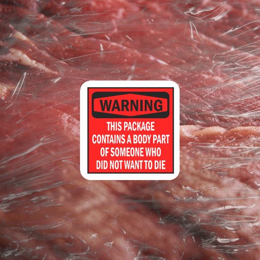 Waarschuwing: Pakket Vegan-activism Vierkante Sticker