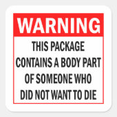 Waarschuwing, pakketactivisme vierkante sticker (Voorkant)