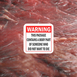 Waarschuwing, pakketactivisme vierkante sticker