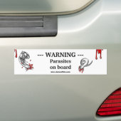 Waarschuwing: Parasieten aan boord Bumpersticker (Op auto)