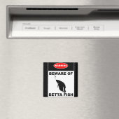 "WAARSCHUWING: PAS OP VOOR BETTA FISH" Teken magne Magneet (Insitu (Vaatwasser))