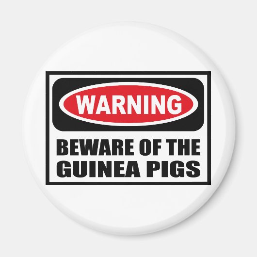 WAARSCHUWING PAS OP VOOR DE CAVIA-VARKENSmagneet Magneet (Voorkant)