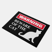 Waarschuwing Pas op voor de kat grappige deurmat v (Schuin)