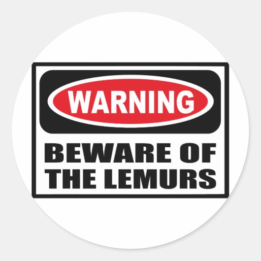 WAARSCHUWING PAS OP VOOR DE LEMURS STICKER (Voorkant)