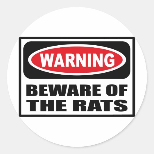 WAARSCHUWING PAS OP VOOR DE RATTEN STICKER (Voorkant)