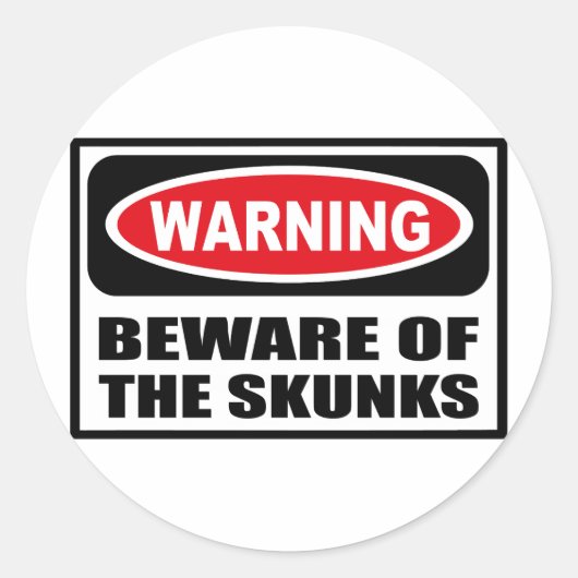 WAARSCHUWING PAS OP VOOR DE SKUNKS STICKER (Voorkant)