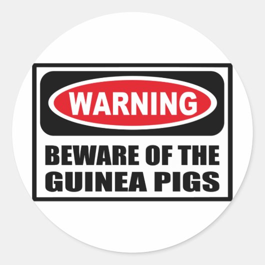 WAARSCHUWING PAS OP VOOR DE Sticker VAN CAVIA'S (Voorkant)