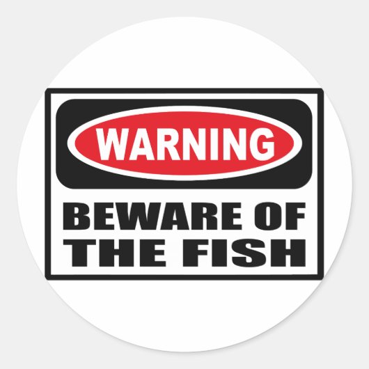 WAARSCHUWING PAS OP VOOR DE VIS STICKER (Voorkant)