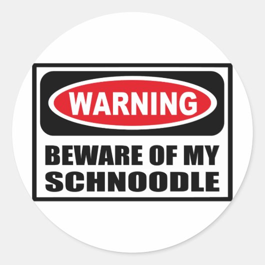 WAARSCHUWING PAS OP VOOR MIJN SCHNOODLE STICKER (Voorkant)