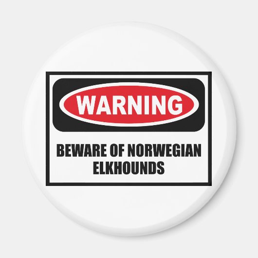 WAARSCHUWING PAS OP VOOR NOORSE ELKHOUNDS magneet (Voorkant)