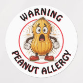 Waarschuwing Pinda Allergie Alarm Labels (Design 2)