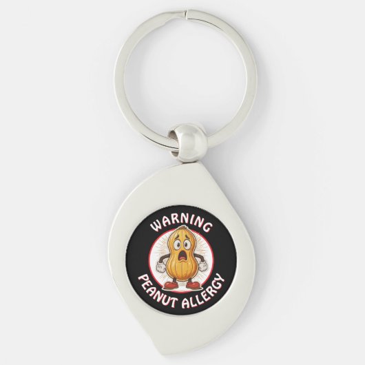 Waarschuwing Pinda-allergie Alert   Sleutelhanger (Voorkant)