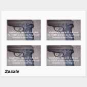 Waarschuwing Pistool Rechthoekige Sticker (Vel)