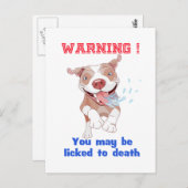 Waarschuwing Pitbull is tot de dood gedoogd Briefkaart (Voorkant / Achterkant)